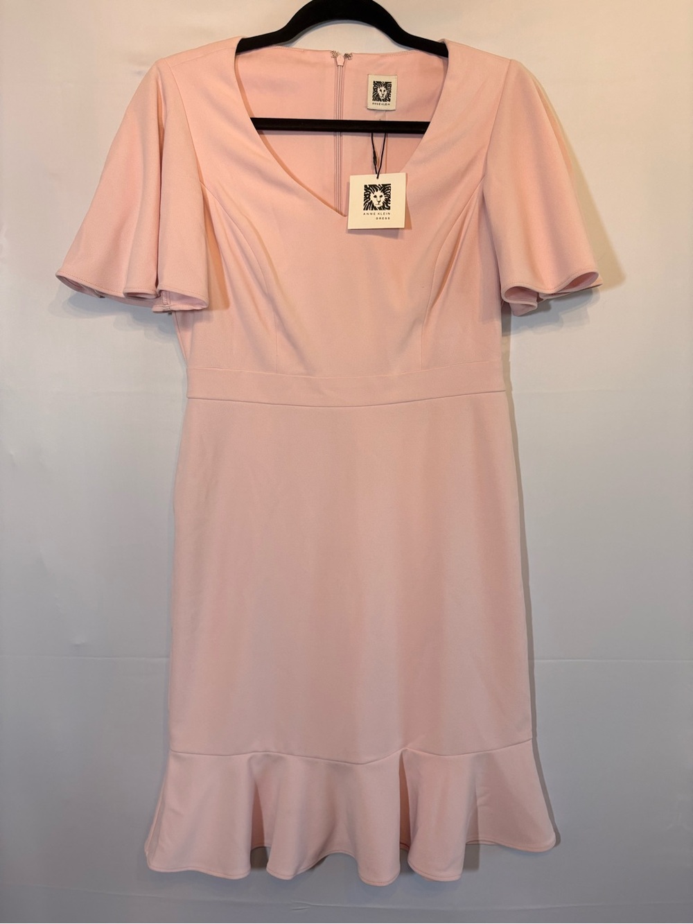 NWT Anne Klein Soft Pink Flutter Sleeve Dress